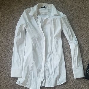 White Long Button Down
